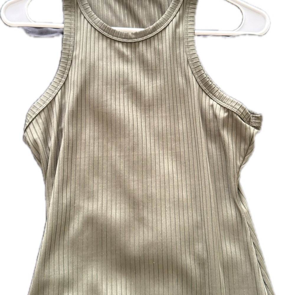 Women's Ribbed Tank Top - Olive